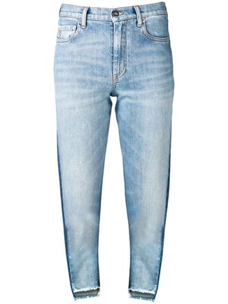 Marcelo Burlon two tone jeans - women - Spandex/Elastane/Polyester/Cotton - 26 - Blue