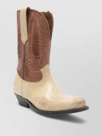 Golden Goose leather embroidered pull-on boots