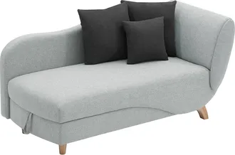 Vente-Unique Vente-unique - Chaise Longue Letto Con Contenitore In Tessuto Grigio - Angolo A Sinistra - Penelope