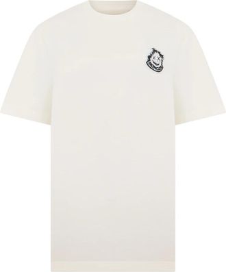 Moncler Logo Katoenen T-shirt - Heren - T-shirts - Beige - M - Katoen - Tops