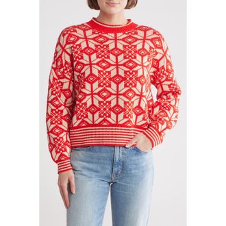 The Great. The Snowflake Pullover Sweater in Alpine Spice at Nordstrom Rack, Size 3 (Fits Like 12-14 Us)