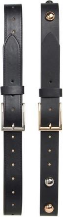 Steve Madden 2-for-1 Assorted Leather Belts in Black/Black at Nordstrom Rack, Size X-Large
