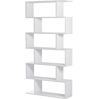 Calicosy Libreria 6 ripiani athena bianco lucido 80x25x192 cm