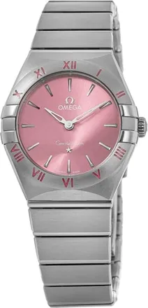Omega Constellation Quartz 28 MM Rose Dial Stainless Steel Womens Watch 131.10.28.60.11.001
