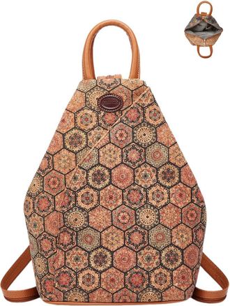 Generic Cork Backpack for Women Bohemian Style Vintage Crossbody Handbag Hobo Satchel Purse for Travel, D-2