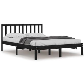 Berkfield Home Bed Frame Black Solid Wood Pine 200x200 cm