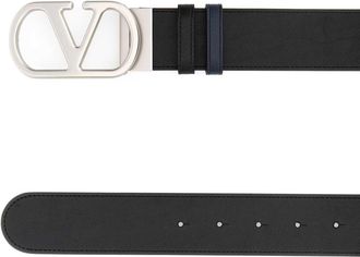 Valentino Garavani Mens Reversibile Belt Black Calf Leather