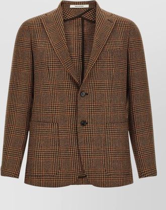 Tagliatore cashmere wool prince of wales single-breasted blazer