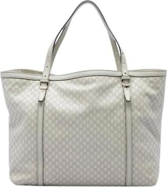 Gucci Pre-owned Nice Tote Bag - Dames - Vintage Shopper - Grijs - ONE Size - Leer - Vintage