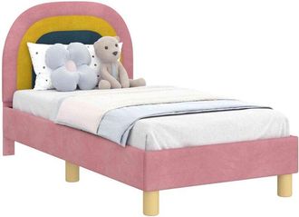 vidaXL Estructura De Cama Para Ni&ntilde;os Peque&ntilde;os Con Cabecera Rosa Vidaxl