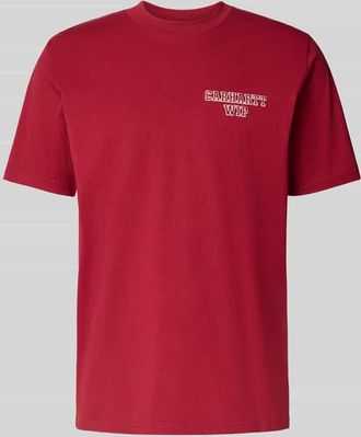 Carhartt Work in Progress T-Shirt mit Label-Stitching in Bordeaux, Größe XXL