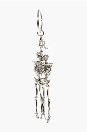 Raf Simons Portachiavi KISSING SKELETON in Metallo Argentato taglia Unica