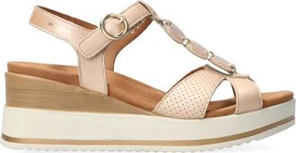 Mephisto Elegante Seline Sleehak Sandaal - Dames - Sleehakken - Roze - 42 EU - Leer - Schoenen