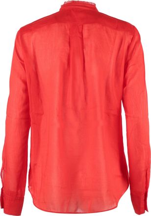 Forte_Forte Semi Sheer Cotton Silk Lace Blouse