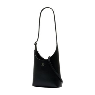 Courr&egrave;ges Womens Melt Shoulder Bag Black Calfskin