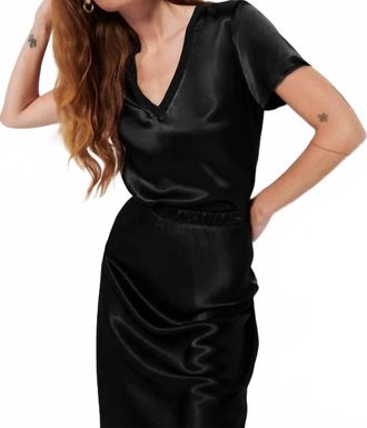 Nation Ltd June V Neck Tee In Black