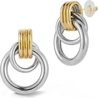 Sphera Milano Two-Tone Doorknocker Drop Earrings in Gold at Nordstrom Rack
