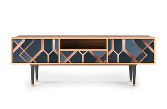 StoryZ Mueble de TV azul-verde 2 cajones y 1 puerta L 170 cm