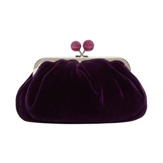 Max Mara Wkagiochi Velvet Clutch - Dames - Tassen - Paars - Maat: ONE Size Velours