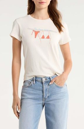 Re/Done Bare Minimum Graphic Cotton T-Shirt in Vintagewhite at Nordstrom, Size X-Small