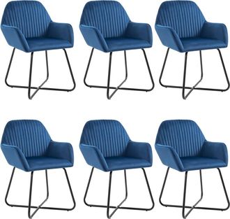 vidaXL Sillas De Comedor 6 Unidades Terciopelo Azul