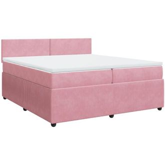 vidaXL Vidaxl - Cama Box Spring Con Colch&oacute;n Terciopelo Rosa 200x200 Cm
