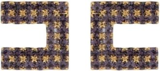Elisabetta Franchi Orecchino con clip Logo a lobo con strass - - Accessories - Donna - Viola - ONE SIZE