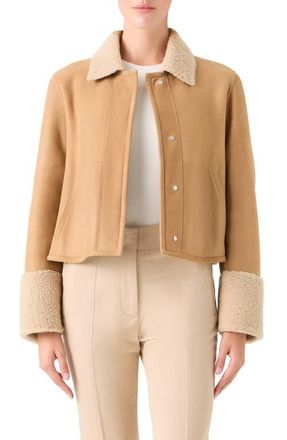 Akris Cady Reversible Genuine Shearling Jacket in Beige at Nordstrom, Size 12