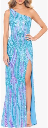 Blondie Nites Sequin Tie-Back Gown in Aqua Multi at Nordstrom, Size 11