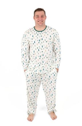 Leveret Mens Viscose Matching Family Holiday Pajamas, Reindeer & Polar Bear Prints in Pine Tree at Nordstrom, Size Xx-Large