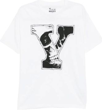 Yohji Yamamoto T-shirt in cotone con stampa - Bianco