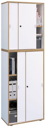 VCM Vcm - Gabinete De Oficina De Madera Carpeta Gabinete De Archivo Muebles De Oficina Gabinete Salia 5 Veces De Ancho 60 Cm Puertas Correderas (blanco)
