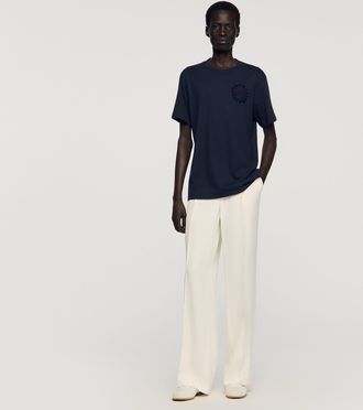 Sandro Cotton crochet flower T-shirt