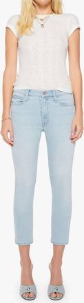 Mother Mid Rise Dazzler Crop Jeans In Pretty Please