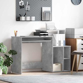 vidaXL Scrivania con Storage Grigio cemento 120.5 x 44 x 88.5 cm - Vidaxl