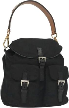 Prada Pre-owned Bucket Bags, female, Black, Size: ONE SIZE Pre-owned Nylon Bucket Bag