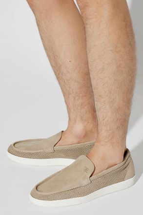 Fabi Leather Sports Shoes, Mens, Beige