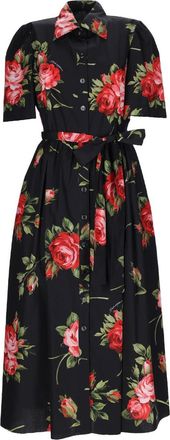 Dolce & Gabbana Midi Dress With Bouquet Print