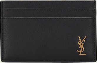 Saint Laurent Cassandre YSL Tiny Monogram Card Case in Smooth Leather