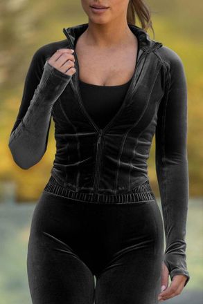 Bloch BLOCH Ladies Apex Velvet Contour Jacket, Black Velvet