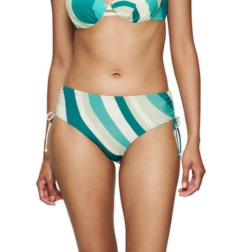 Triumph Bikini-Hose TRIUMPH Summer Mix & Match Midi 02 pt, Damen, Gr. 36, N-Gr, blau (blau, light combination), Microfaser, Obermaterial: 84% Polyamid, 16% El
