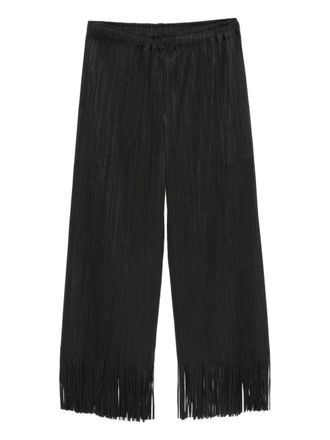 Pleats Please Issey Miyake pleated fringe trousers - Black