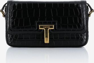 Tom Ford Schultertasche aus Leder in Kroko-Optik Wallis E/W
