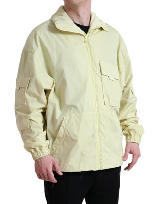 Dolce & Gabbana Mens Yellow Nylon Collared Full Zip Parka Jacket Polyester Clothing