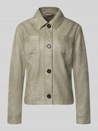 AMBER & JUNE Regular Fit Jacke in Leder-Optik in Hellgruen, Gr&ouml;&szlig;e 34