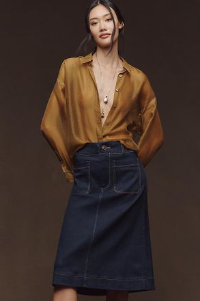 Maeve The Colette Denim A-Line Skirt by Maeve