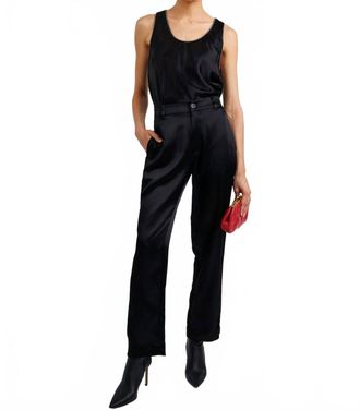 Bella Dahl Straight Leg Trouser With Beaded Piping In Black
