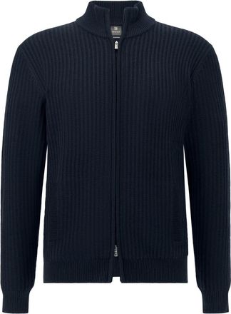 Boggi Milano Truien & Vesten, Heren, Blauw, S, Wol, Merino Wool Full Zip Rib Sweater