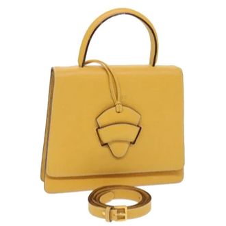 Loewe Tweedehands leren handtassen - Dames - Vintage Handtas - Geel - ONE Size - Leer - Vintage