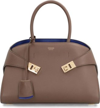 Ferragamo Hug S Handtas - Dames - Handtassen - Bruin - ONE Size - Leer - Tassen